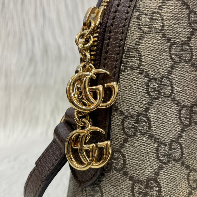 Gucci 499621老花PVC綠紅綠Ophidia GG貝殼包斜背包-11