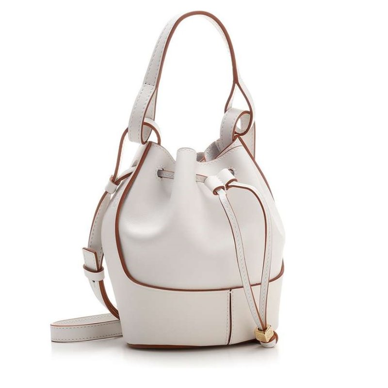 Loewe Mini 迷你納帕 Nappa 小牛皮氣球包 白色-6