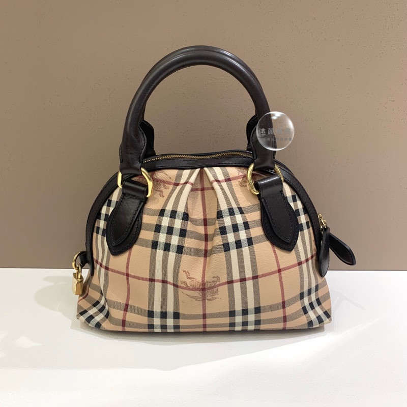 Burberry 戰馬紋貝殼手提包-0