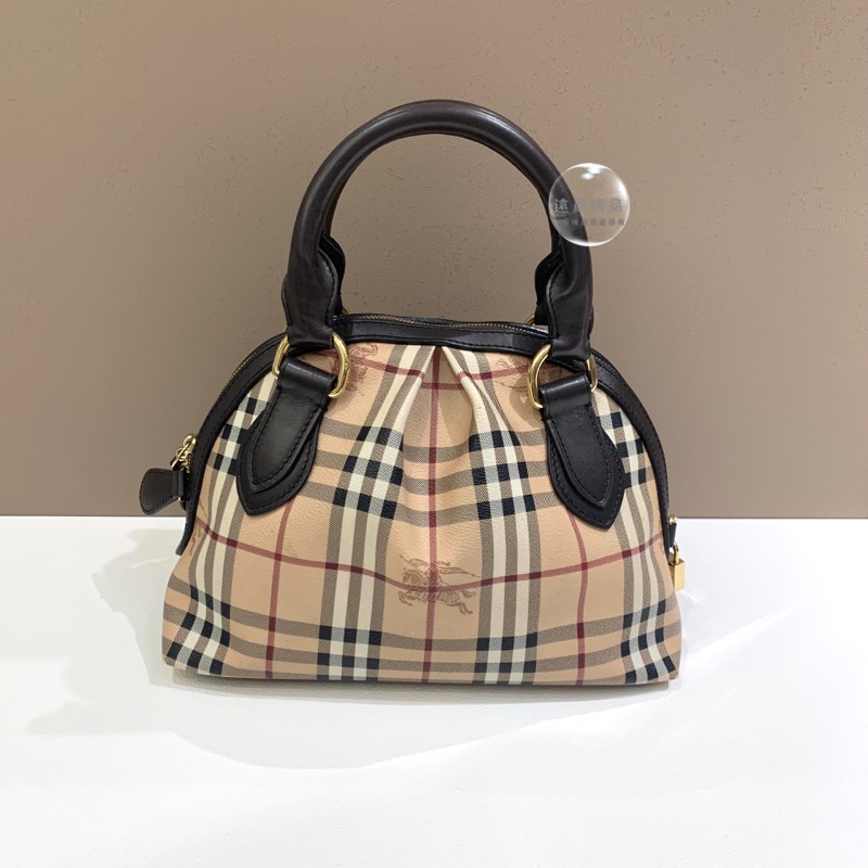 Burberry 戰馬紋貝殼手提包-1