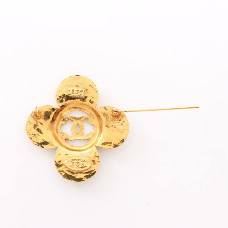 【日本直送】 中古CHANEL[AB]雙C標誌 胸針 鍍金 金色 28-1