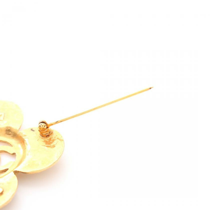 【日本直送】 中古CHANEL[AB]雙C標誌 胸針 鍍金 金色 28-4