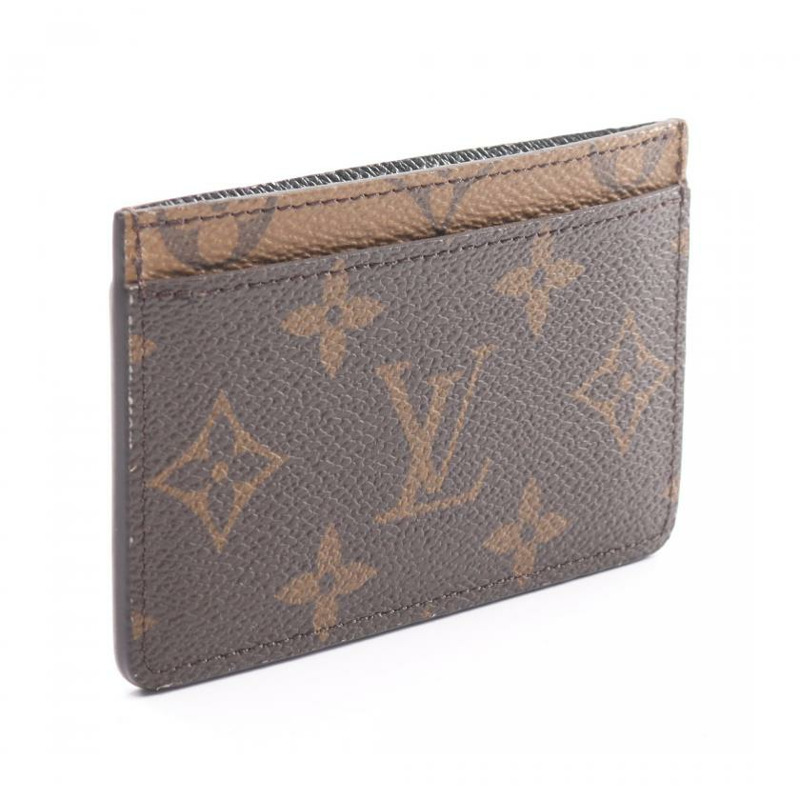 【日本直送】 中古LOUIS VUITTON[A]Porte carte Simple 老花Reverse 卡片夾 PVC 棕色-1