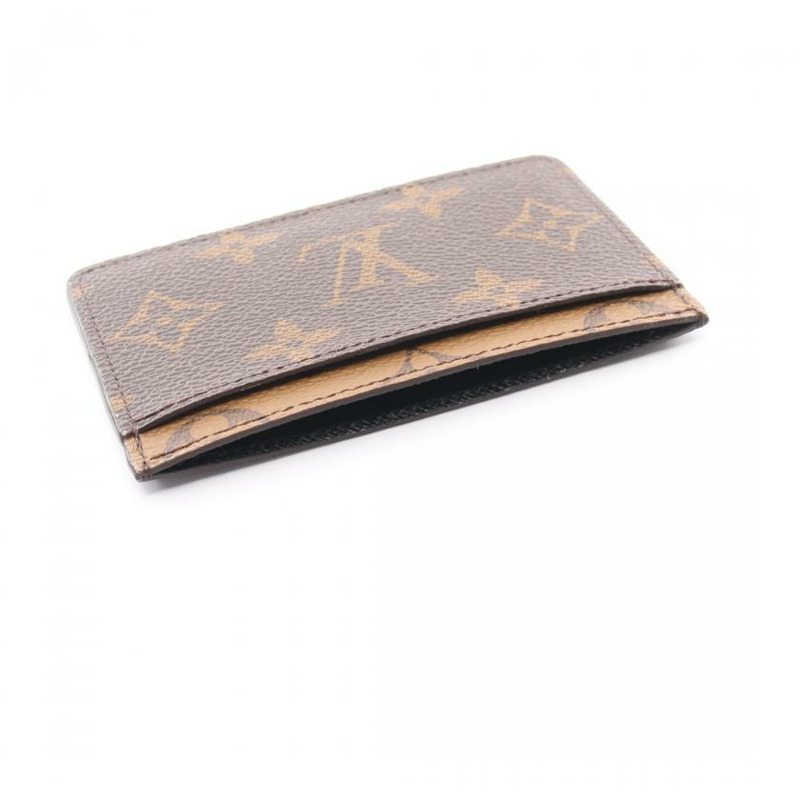 【日本直送】 中古LOUIS VUITTON[A]Porte carte Simple 老花Reverse 卡片夾 PVC 棕色-4