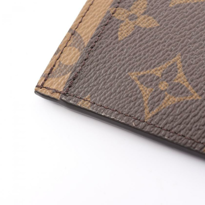 【日本直送】 中古LOUIS VUITTON[A]Porte carte Simple 老花Reverse 卡片夾 PVC 棕色-6