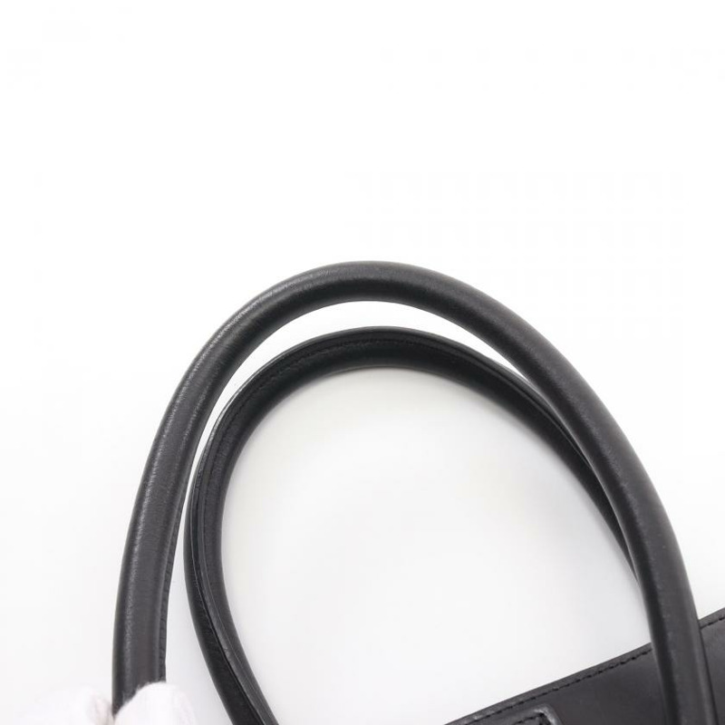 【日本直送】 中古CELINE[B]luggage  迷你購物包 帆布手提包 真皮 米白色 黑色-8