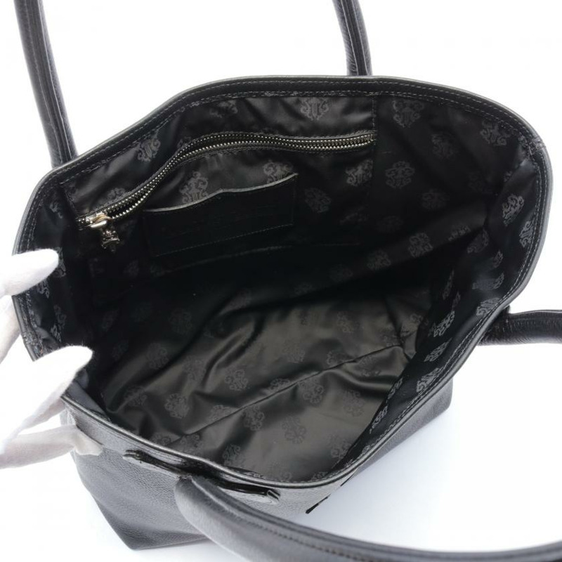 【日本直送】 中古Chrome Hearts[AB]FS 墓碑十字架貼標 肩包 真皮托特包 黑色-2