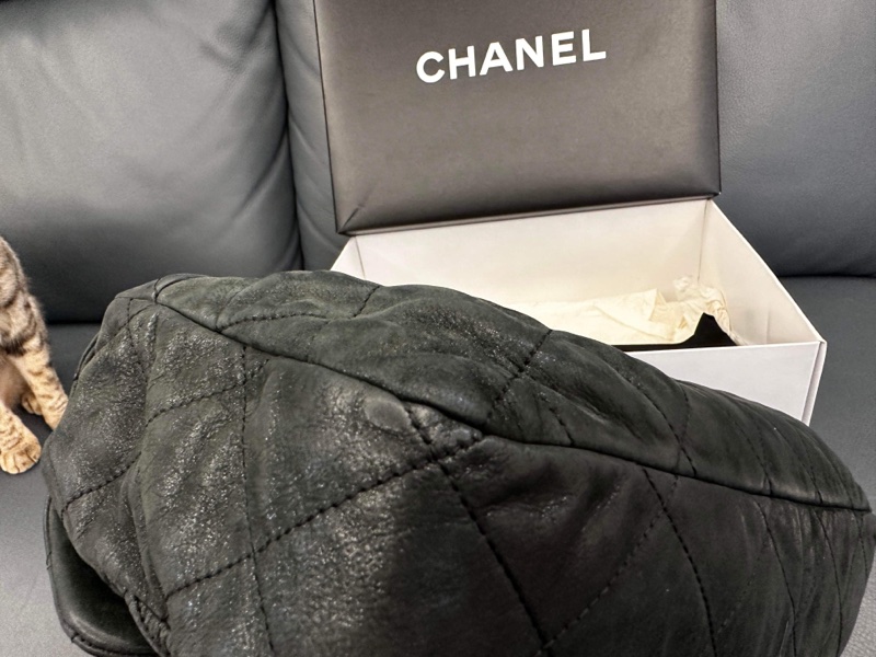 Chanel Coco Pleats Flap 季節款CF 珠光深灰綠牛皮-13