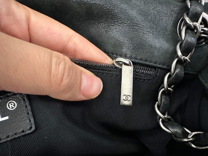 Chanel Coco Pleats Flap 季節款CF 珠光深灰綠牛皮-15