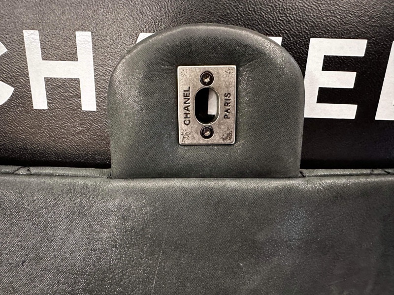 Chanel Coco Pleats Flap 季節款CF 珠光深灰綠牛皮-20