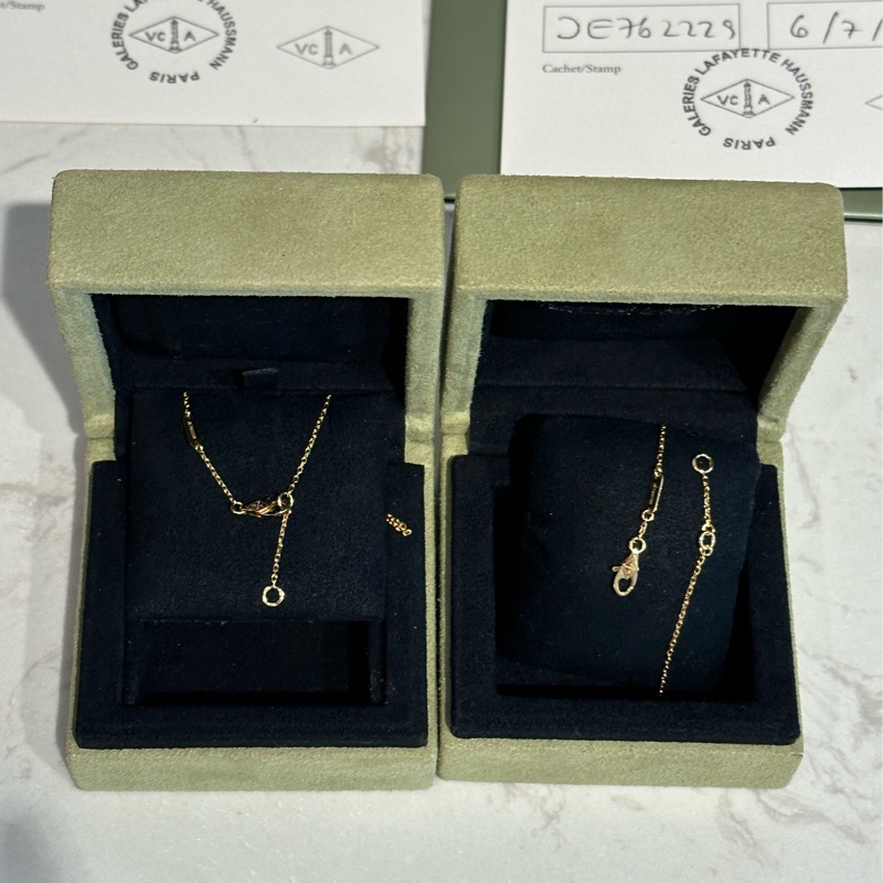 Van Cleef & Arpels梵克雅寶四葉草18K黃金珍珠母貝項鍊.手鍊套組-3