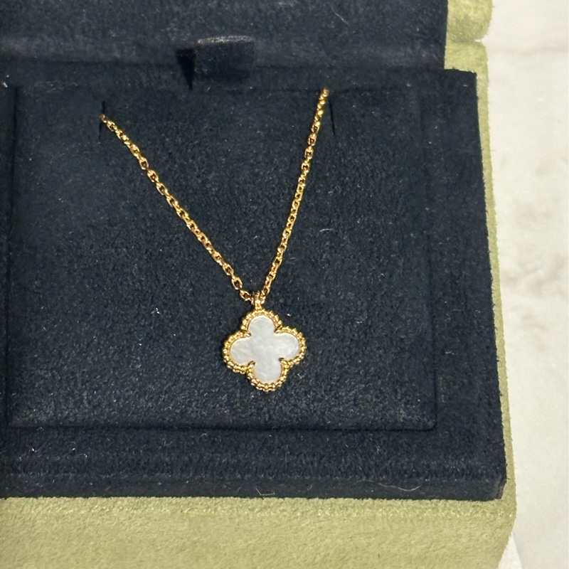 Van Cleef & Arpels梵克雅寶四葉草18K黃金珍珠母貝項鍊.手鍊套組-7