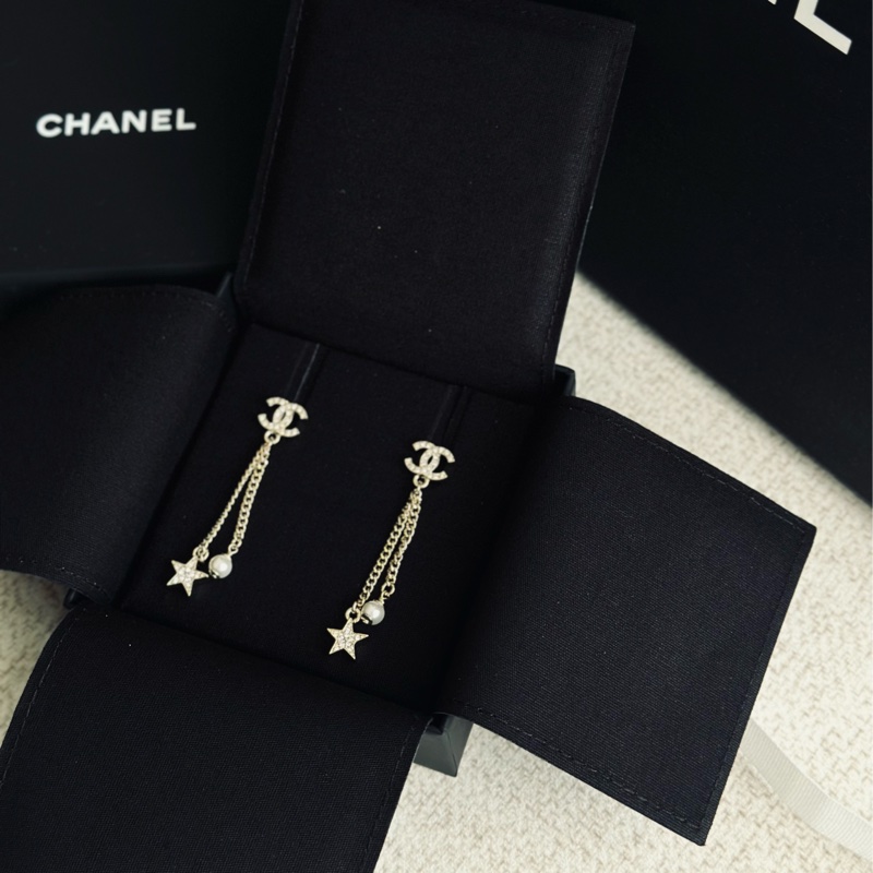 Chanel 23A 星星垂釣耳環 香奈兒 經典雙C 耳環-0