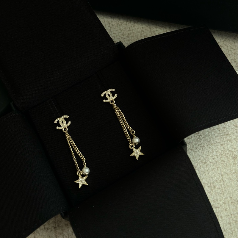 Chanel 23A 星星垂釣耳環 香奈兒 經典雙C 耳環-10