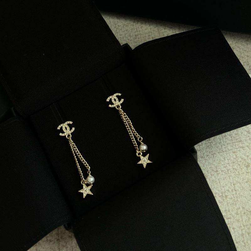 Chanel 23A 星星垂釣耳環 香奈兒 經典雙C 耳環-11