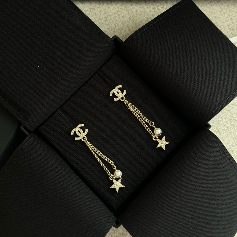 Chanel 23A 星星垂釣耳環 香奈兒 經典雙C 耳環-12