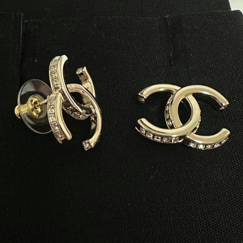 Chanel 香奈兒23B 雙C耳環低調 淡金色-10