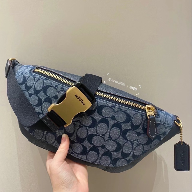 Coach經典大款腰包/胸包 單寧牛仔藍-0
