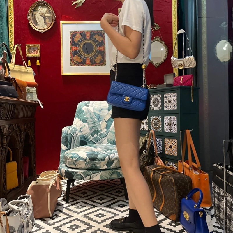 Chanel 羊皮金球 CF大mini 克萊因藍 ⭕️爆款⭕️天菜⭕️缺貨款⭕️-2