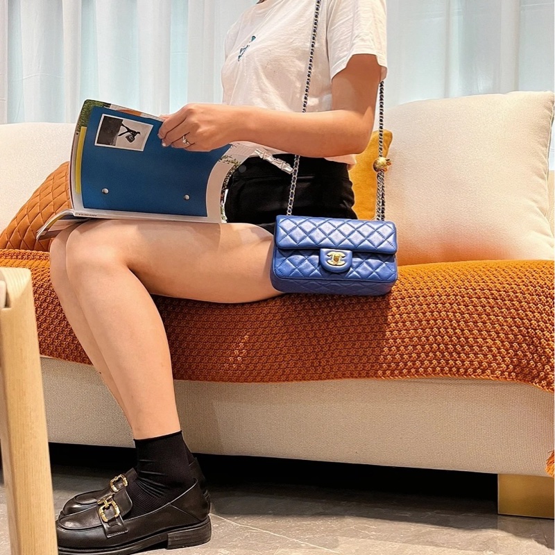 Chanel 羊皮金球 CF大mini 克萊因藍 ⭕️爆款⭕️天菜⭕️缺貨款⭕️-3