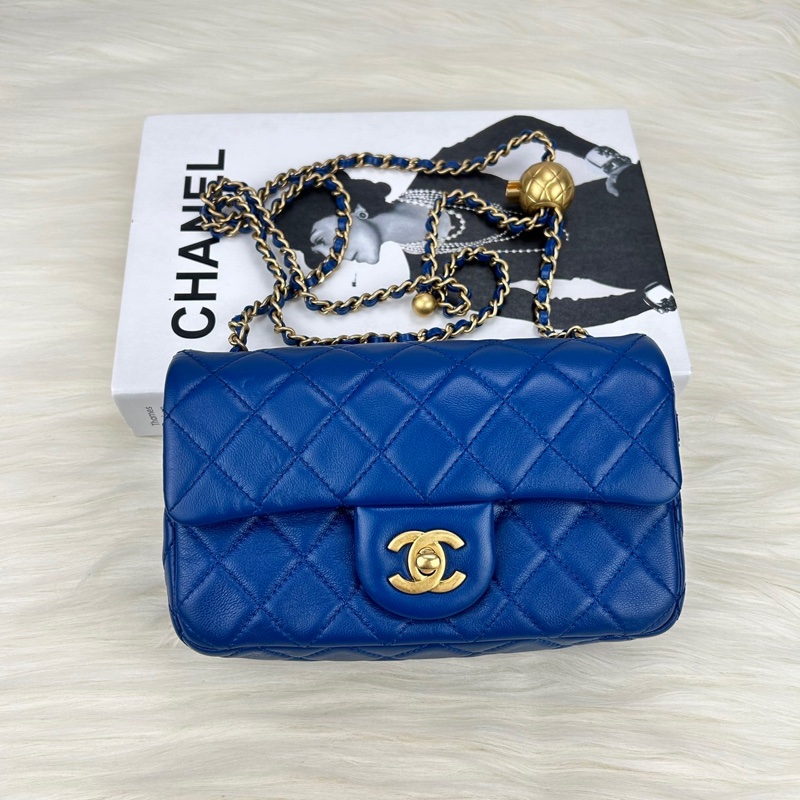 Chanel 羊皮金球 CF大mini 克萊因藍 ⭕️爆款⭕️天菜⭕️缺貨款⭕️-7