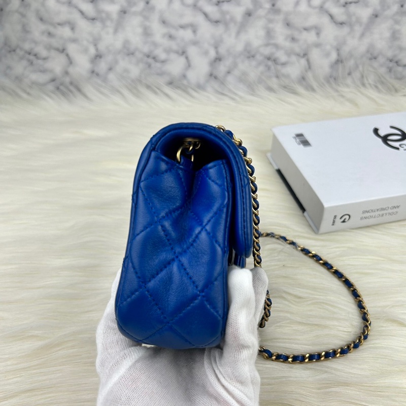Chanel 羊皮金球 CF大mini 克萊因藍 ⭕️爆款⭕️天菜⭕️缺貨款⭕️-9