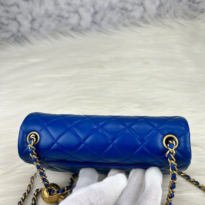 Chanel 羊皮金球 CF大mini 克萊因藍 ⭕️爆款⭕️天菜⭕️缺貨款⭕️-16