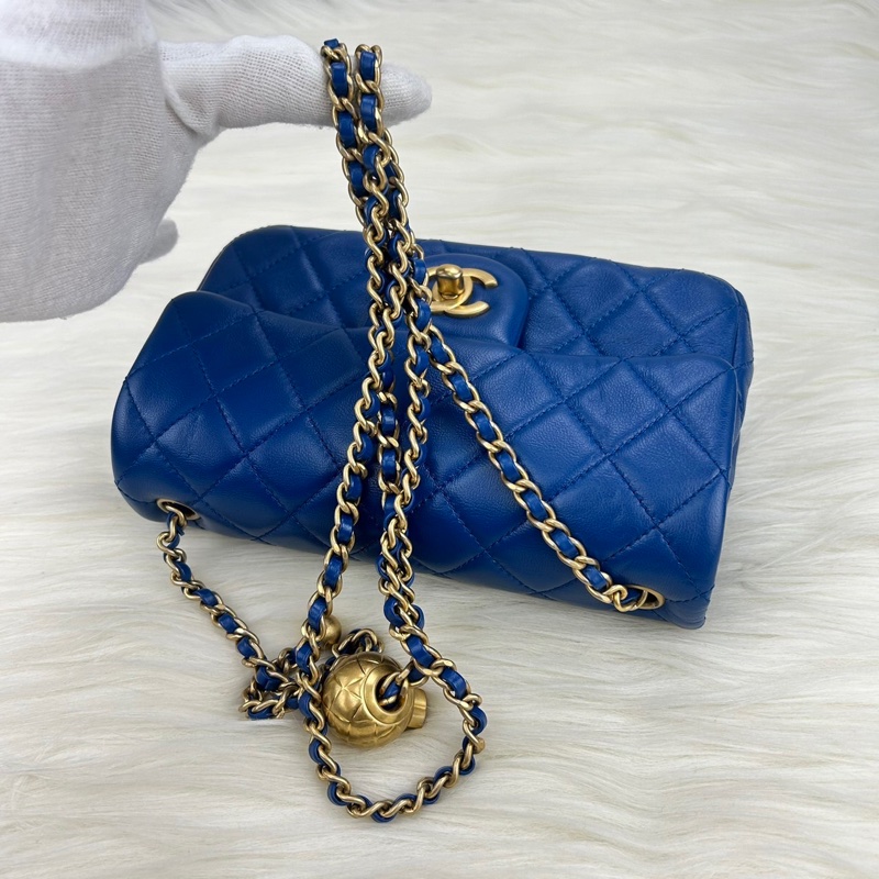 Chanel 羊皮金球 CF大mini 克萊因藍 ⭕️爆款⭕️天菜⭕️缺貨款⭕️-18