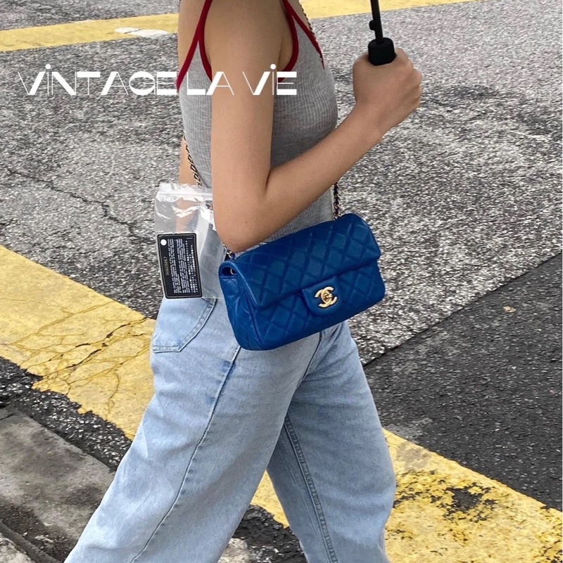 Chanel 羊皮金球 CF大mini 克萊因藍 ⭕️爆款⭕️天菜⭕️缺貨款⭕️-28