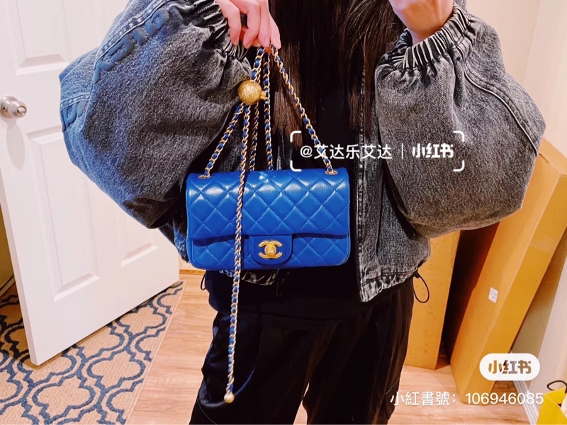 Chanel 羊皮金球 CF大mini 克萊因藍 ⭕️爆款⭕️天菜⭕️缺貨款⭕️-31
