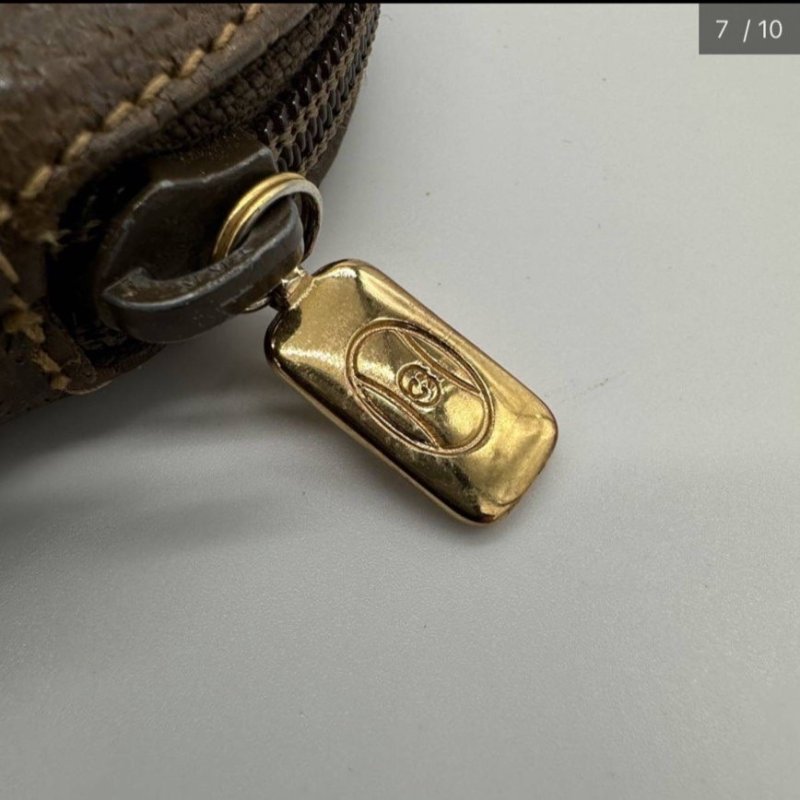 GUCCI 經典雪莉 麻花金鏈 復古棕色單肩包 Vintage-6