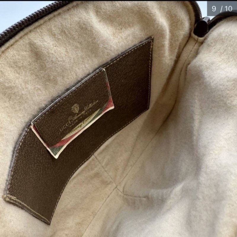 GUCCI 經典雪莉 麻花金鏈 復古棕色單肩包 Vintage-8