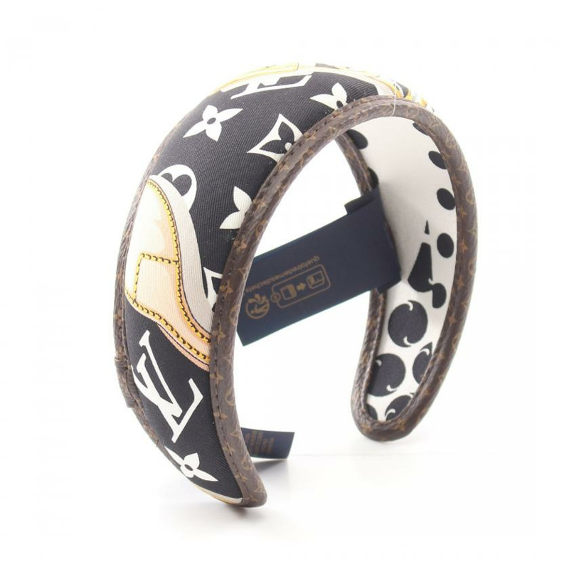 【日本直送】 中古LOUIS VUITTON[AB]老花 Bee Mindful 髮圈 髮飾 絲 黑色-0