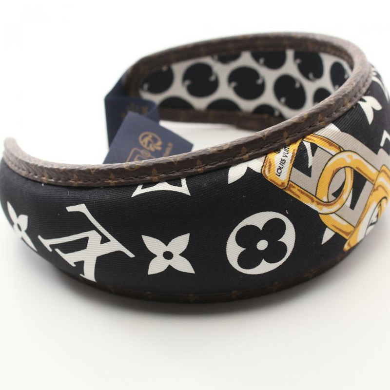 【日本直送】 中古LOUIS VUITTON[AB]老花 Bee Mindful 髮圈 髮飾 絲 黑色-5