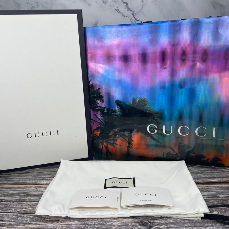 GUCCI 523599 經典GG Supreme藍紅藍織帶拉鍊 #郵差包/ #斜背包 / #肩背包-5