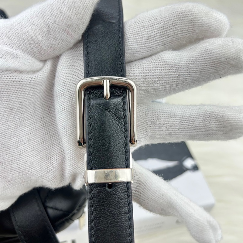 CHANEL 香奈兒 #員工包#櫃姐包# 牛皮黑銀元寶腰包 單肩包 斜挎包-19