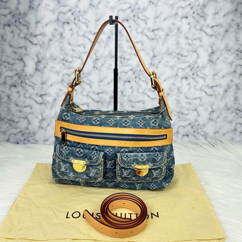 LV單寧牛仔單肩背包  斜挎包-0