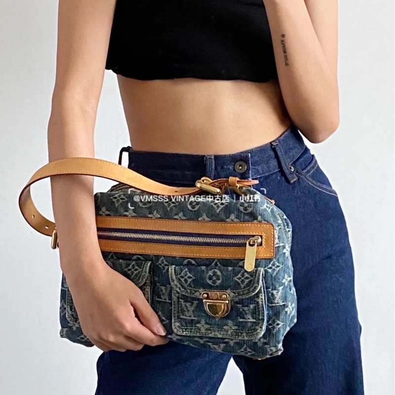 LV單寧牛仔單肩背包  斜挎包-2