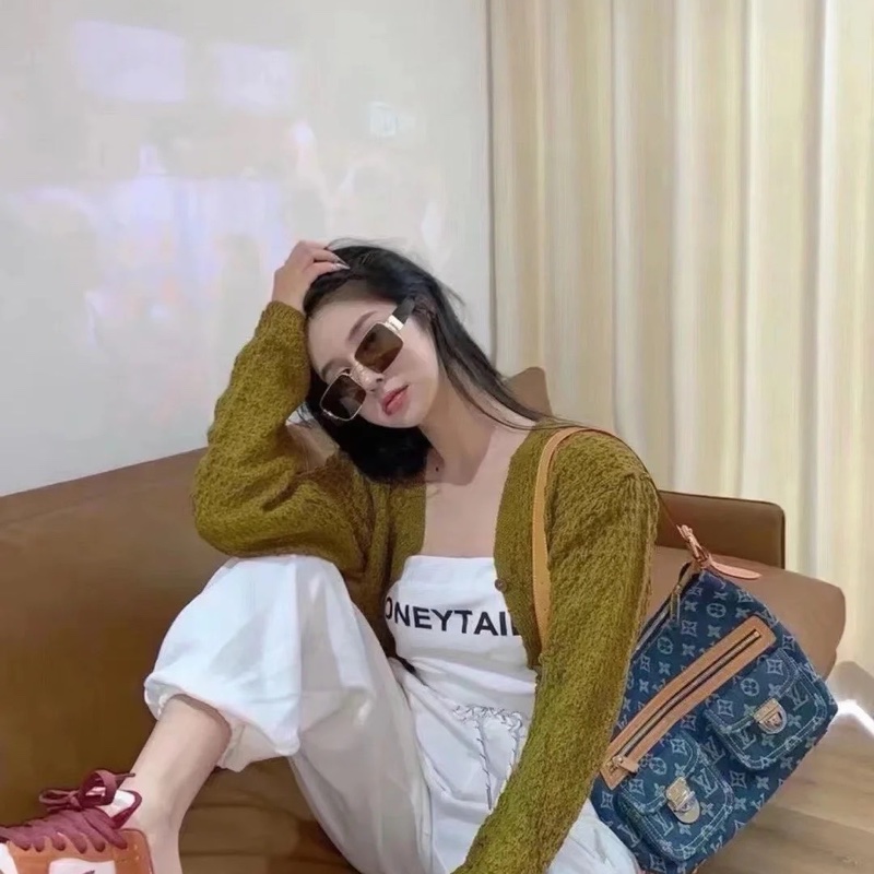 LV單寧牛仔單肩背包  斜挎包-4