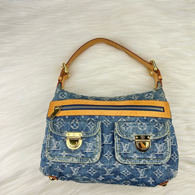 LV單寧牛仔單肩背包  斜挎包-5