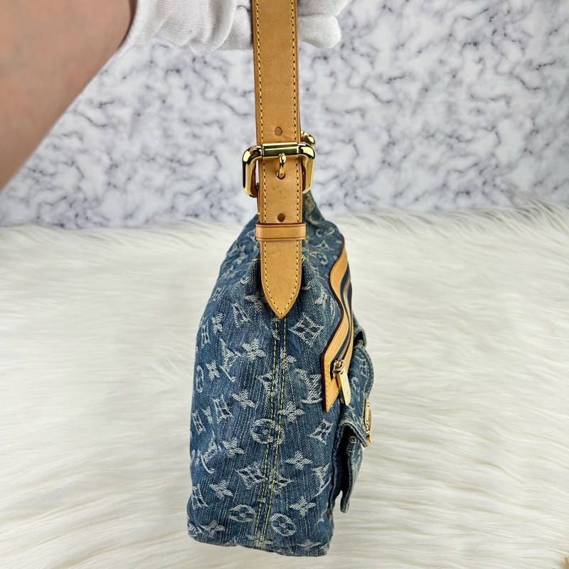LV單寧牛仔單肩背包  斜挎包-9