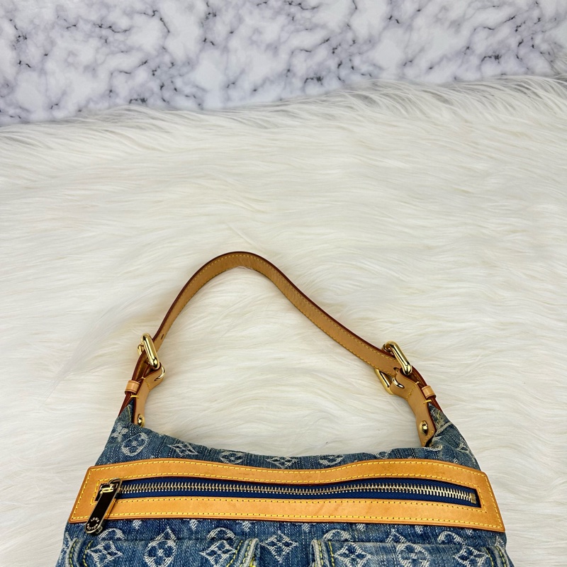 LV單寧牛仔單肩背包  斜挎包-19