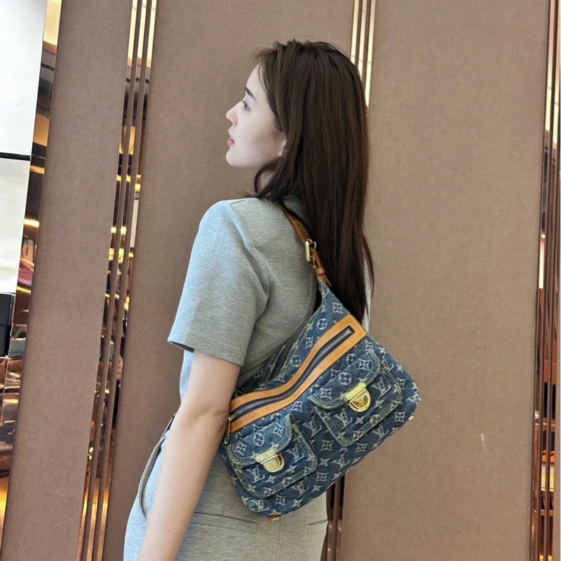 LV單寧牛仔單肩背包  斜挎包-27