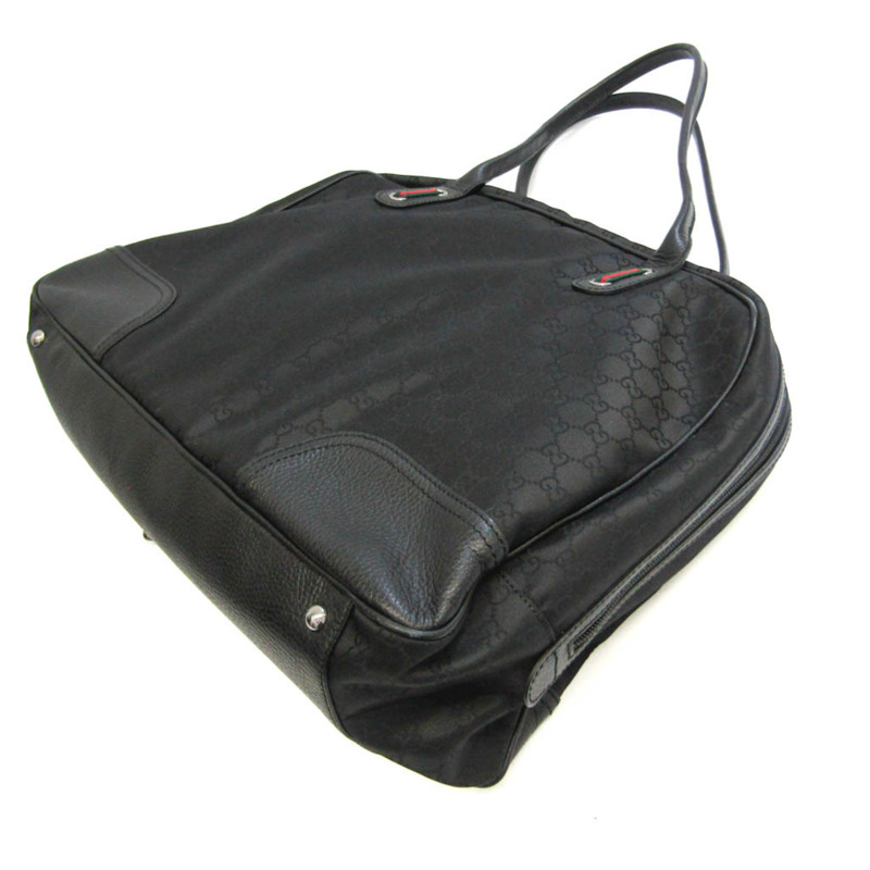 【日本直送】Gucci 293595 女式，男式尼龍，皮革波士頓包，手提包黑色-1