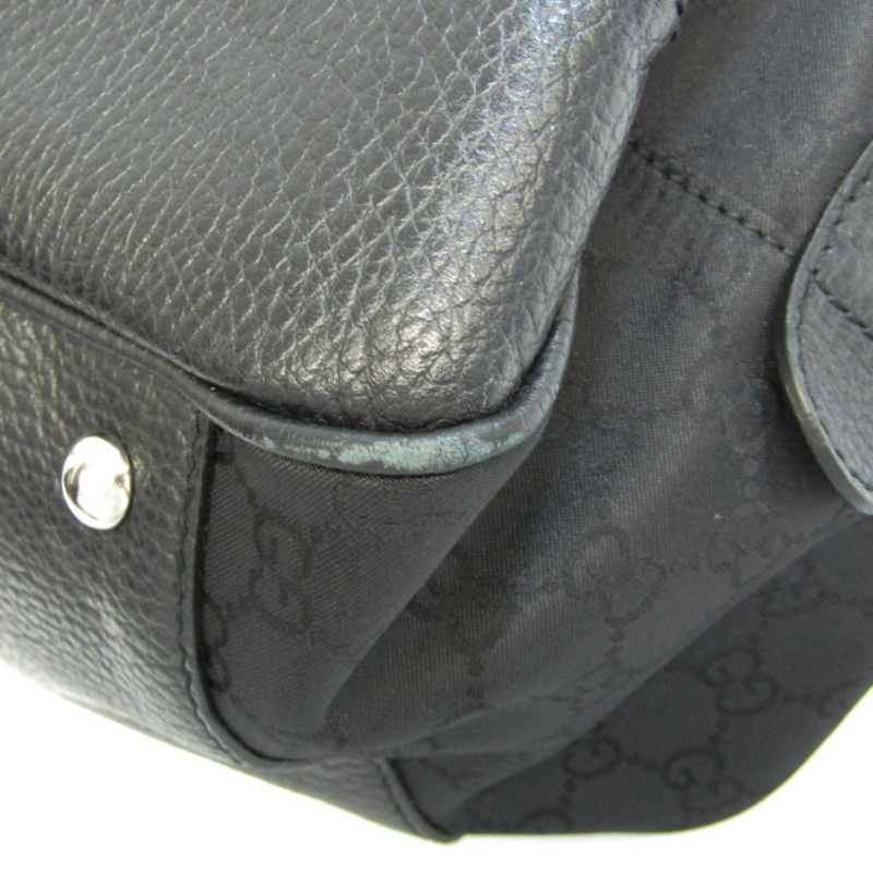 【日本直送】Gucci 293595 女式，男式尼龍，皮革波士頓包，手提包黑色-3