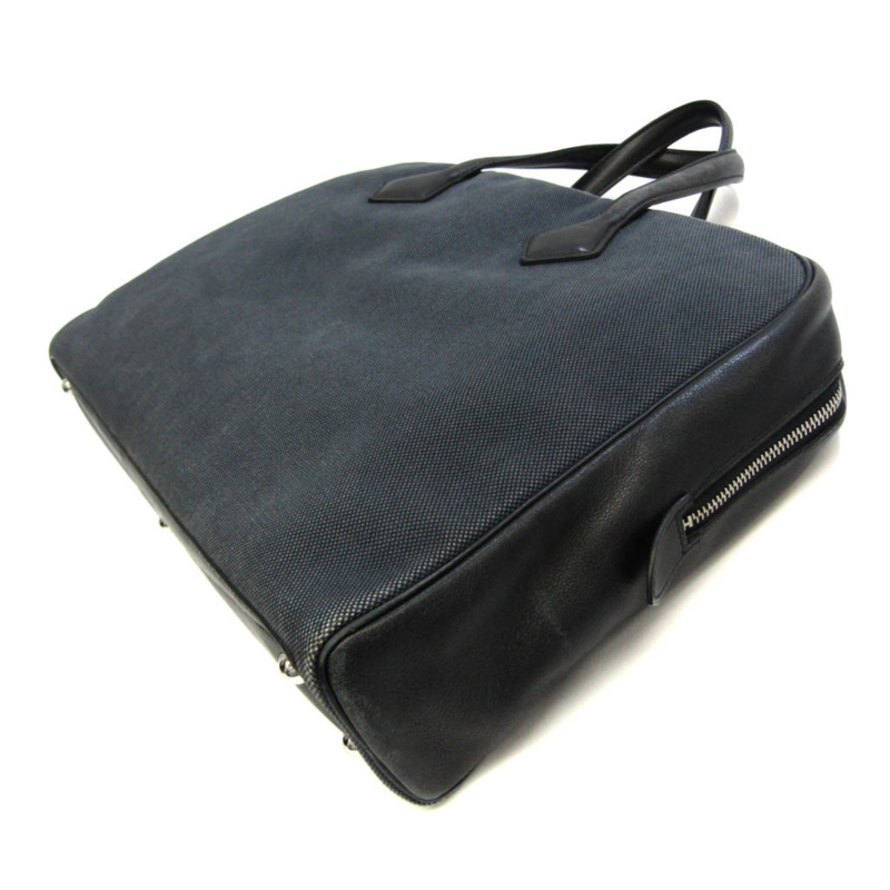 【日本直送】Hermes Victoria 男士,女士帆布,皮革波士頓包黑色,海軍藍-1