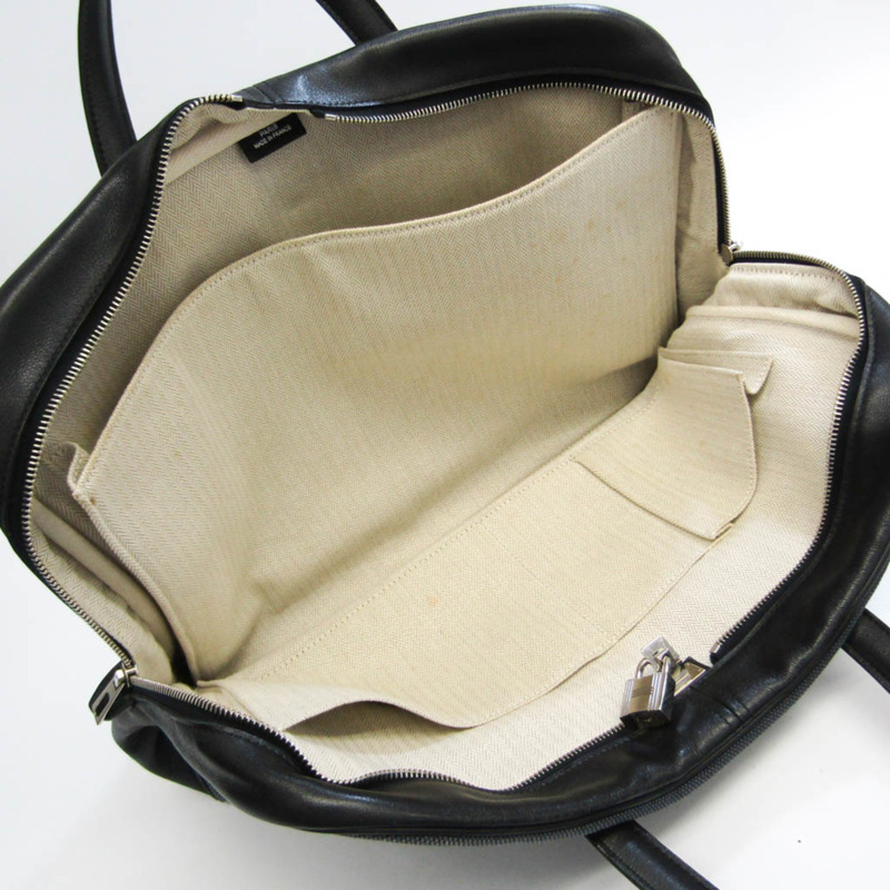 【日本直送】Hermes Victoria 男士,女士帆布,皮革波士頓包黑色,海軍藍-2