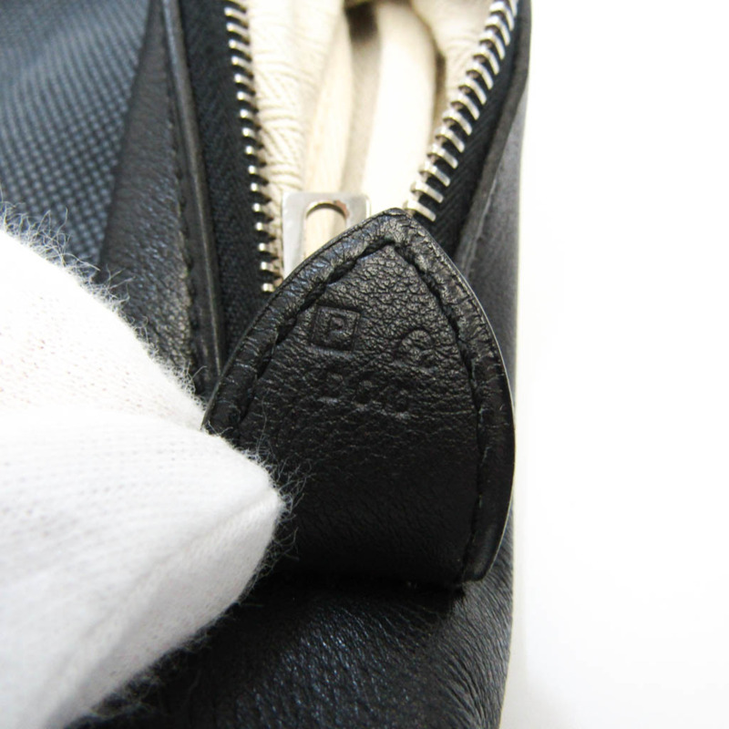 【日本直送】Hermes Victoria 男士,女士帆布,皮革波士頓包黑色,海軍藍-12