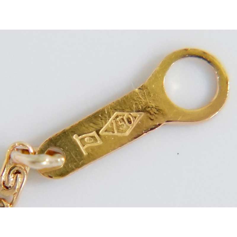 正品御木本 MIKIMOTO 珍珠 5 毫米紫色石英鑽石 5P 750 K18 YG 項鍊吊墜黃色黃金白色紫色配件珠寶二手-6