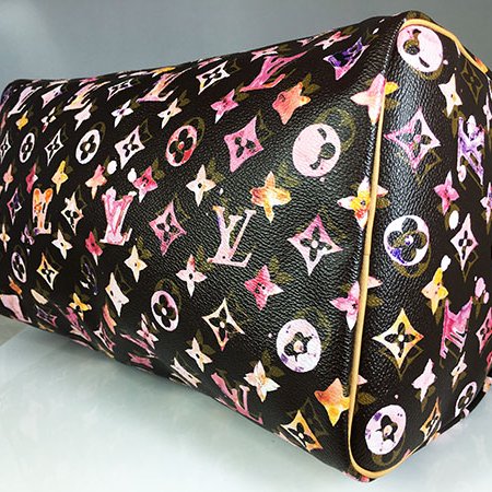 Louis Vuitton原花限量水彩系列SPEEDY 35"手提包M95831-4